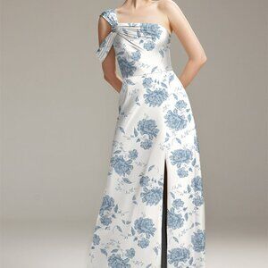 AW Bridal Natalia Dusty Blue Peonies Dress